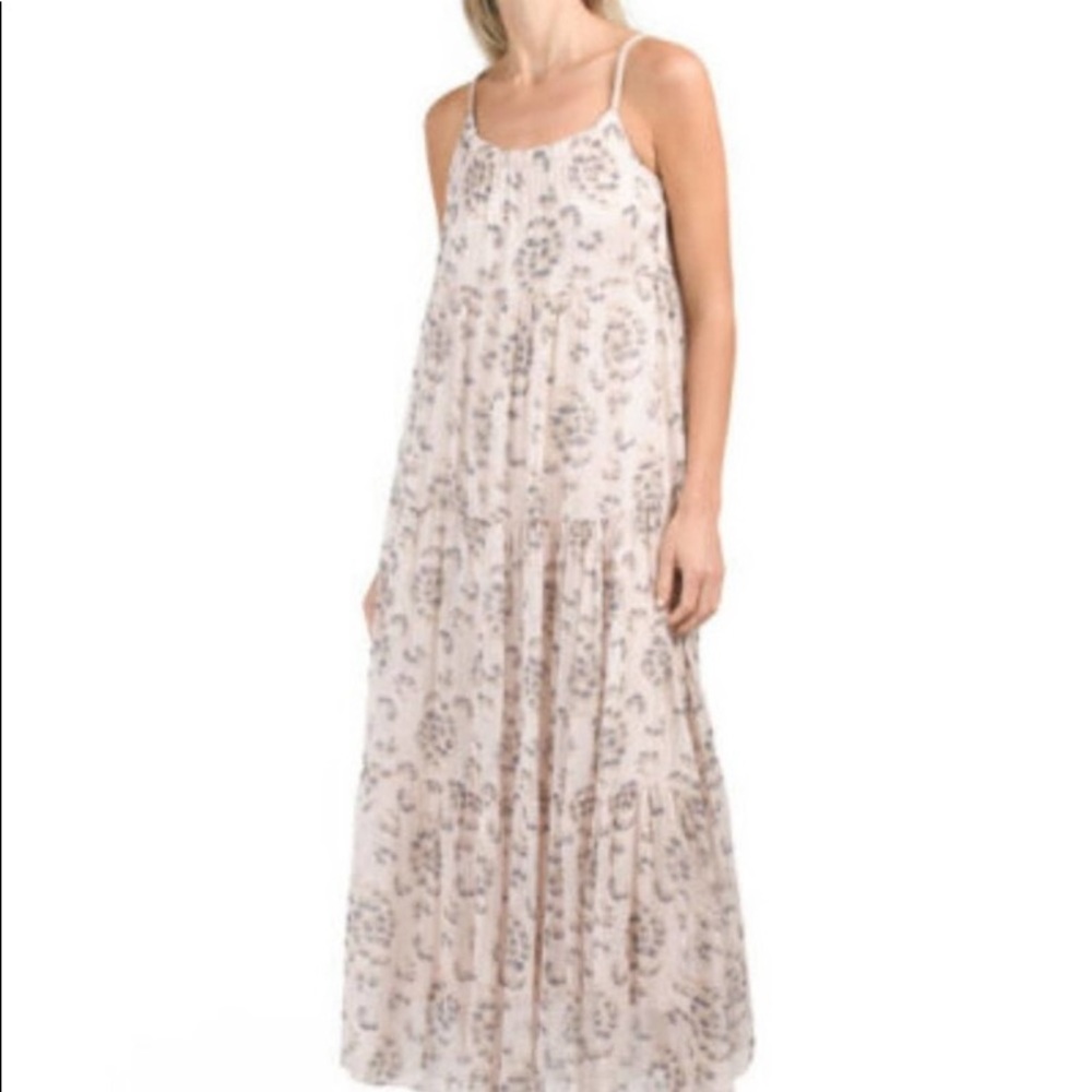 Elana Baldi Italian Silk Floral Maxi Dress Sz L